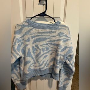 blue cropped sweater